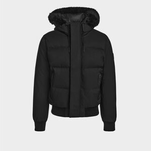 RUDSAK Men's Black Puffer Jacket with Hood